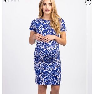 Pinkblush Blue and White Midi Dress